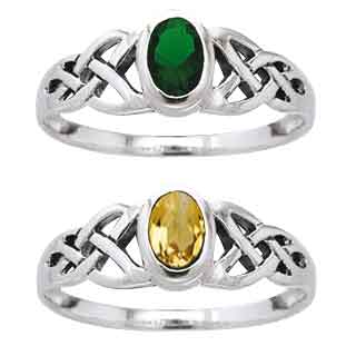 Celtic Knotwork Birthstone Ring