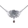 White Bronze Sacred Rose Gem Necklace