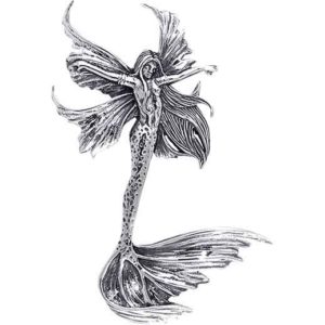 White Bronze Sea Sprite Fairy Pendant