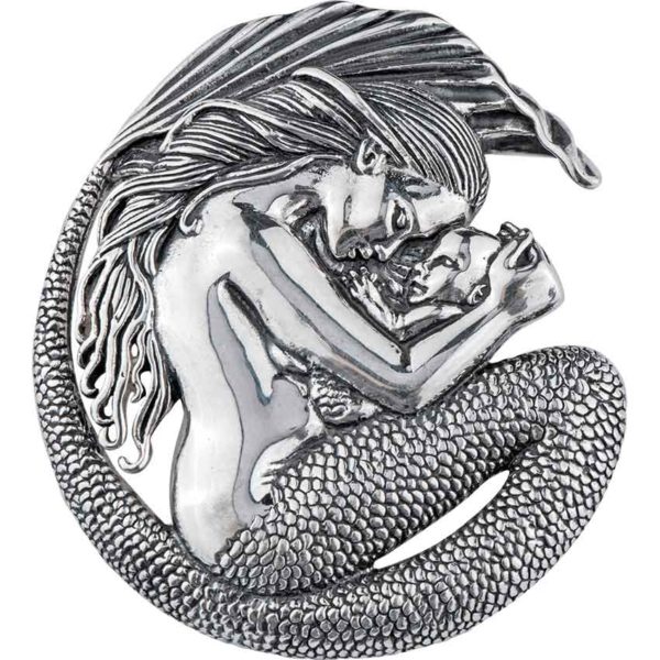 White Bronze Mermaid Motherhood Pendant