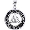 White Bronze Triquetra Circle Pendant