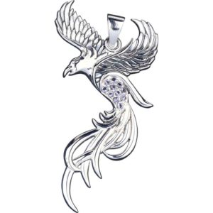 White Bronze Flying Phoenix Pendant