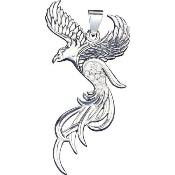 White Bronze Flying Phoenix Pendant