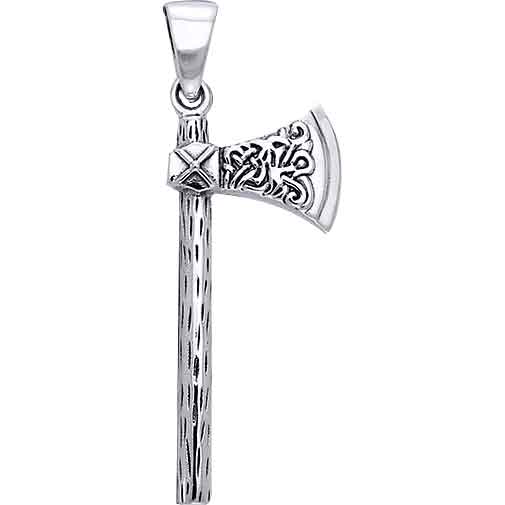 White Bronze Viking Axe Pendant
