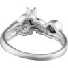 White Bronze Triquetra Cat Gemstone Ring
