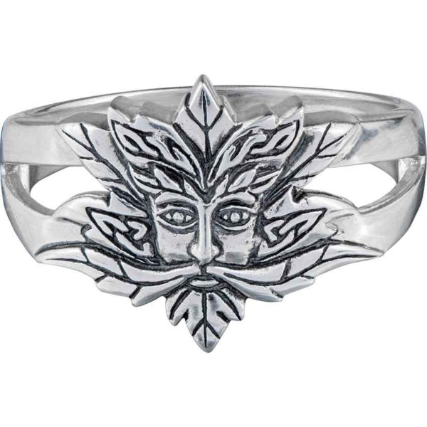 White Bronze Green Man Ring