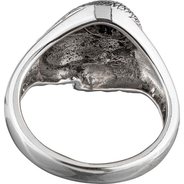 White Bronze Barn Owl Ring