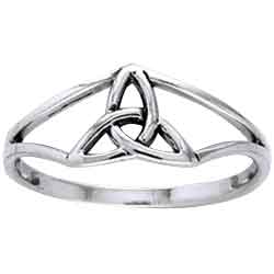 White Bronze Triquetra Knot Ring