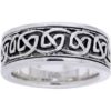 White Bronze Celtic Knotwork Spinner Ring