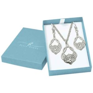 White Bronze Celtic Knot Jewelry Set