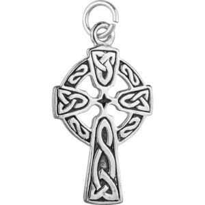 White Bronze Celtic Cross Charm