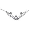 White Bronze Triple Claddagh Necklace