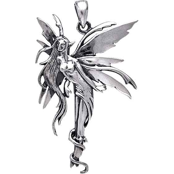 White Bronze Firefly Fairy Pendant