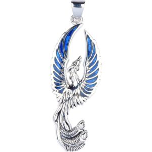 White Bronze Phoenix Rising Pendant