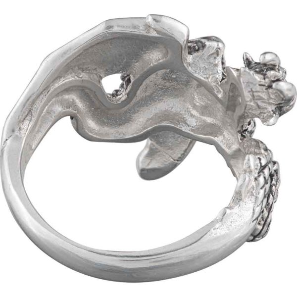 White Bronze Dragon Wrap Ring