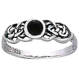 Celtic Knot Round Gemstone Ring