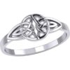 White Bronze Celtic Endless Knot Ring