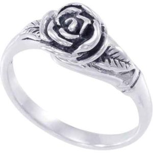 White Bronze Rose Ring