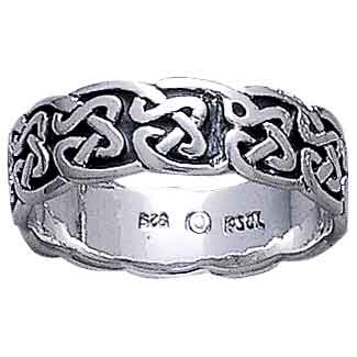 White Bronze Twisted Celtic Knot Band
