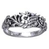 White Bronze Scrollwork Dragon Ring