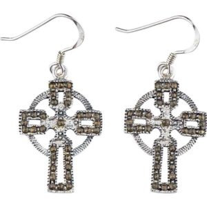Marcasite Celtic Cross Earrings
