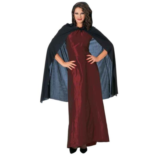 45 Inch Black Hooded Costume Cape