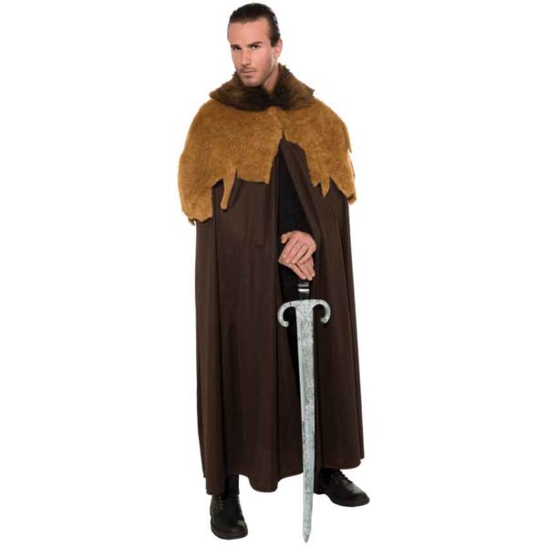 Medieval Warrior Faux Fur Trim Cloak