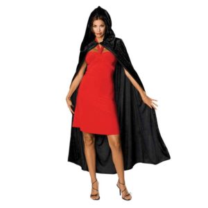 Black Long Hooded Costume Cloak