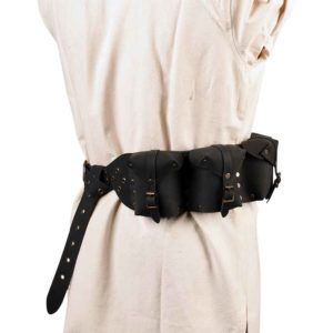Multi Pouch Leather Belt