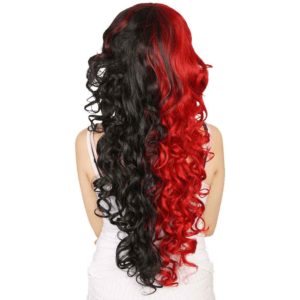 Split Red and Black Wig
