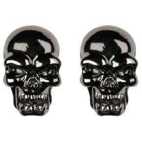 Black Skull Head Stud Earrings
