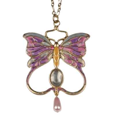 Purple Butterfly Wings Necklace
