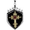 Golden Cross Shield Necklace