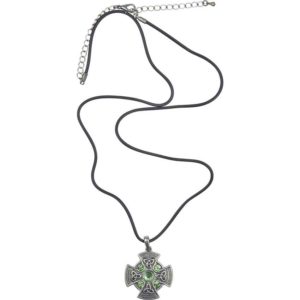 Green Gem Celtic Shield Necklace