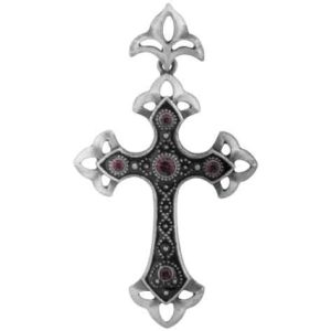 Purple Gem Fleur Cross Necklace