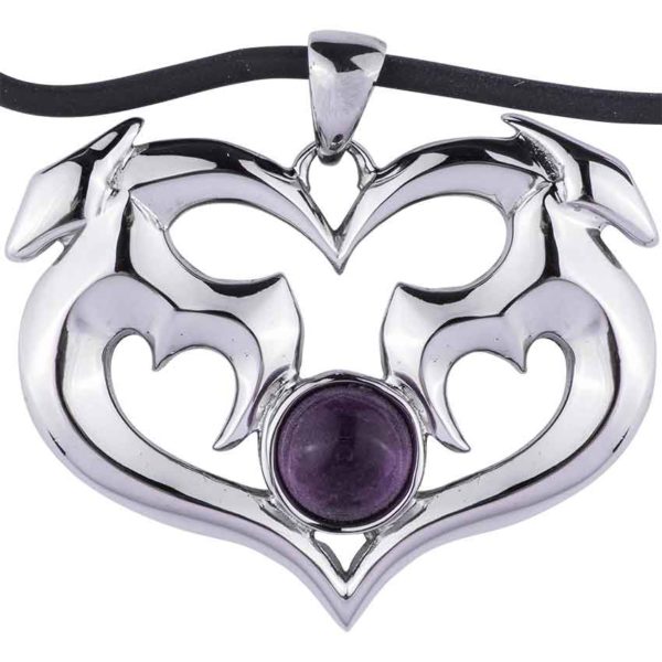 Purple Gem Dragon Heart Necklace