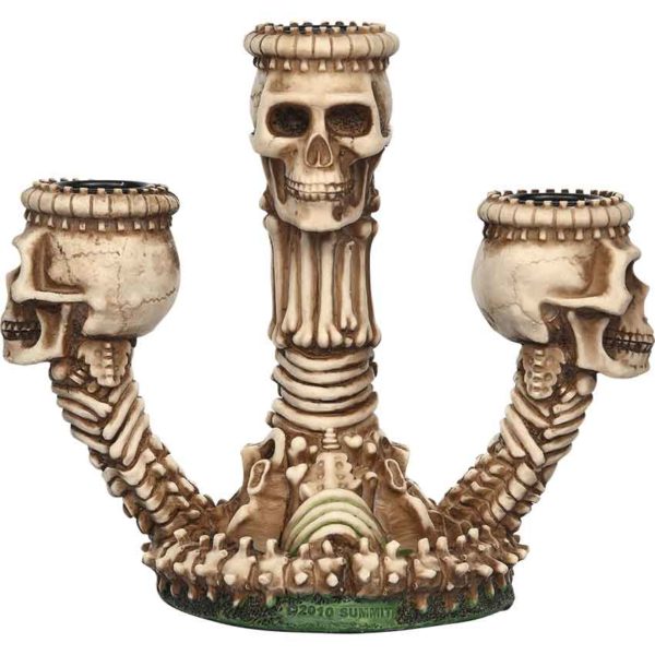 Triple Skull Candle Holder