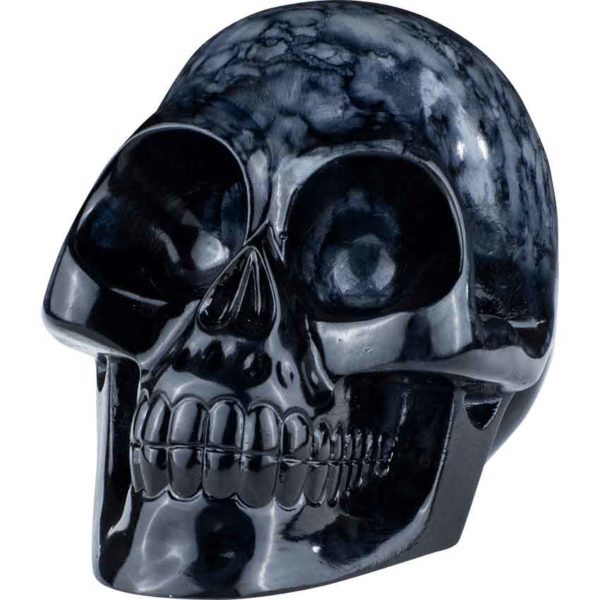 Black Crystal Skull Statue