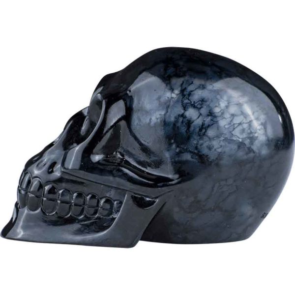 Black Crystal Skull Statue