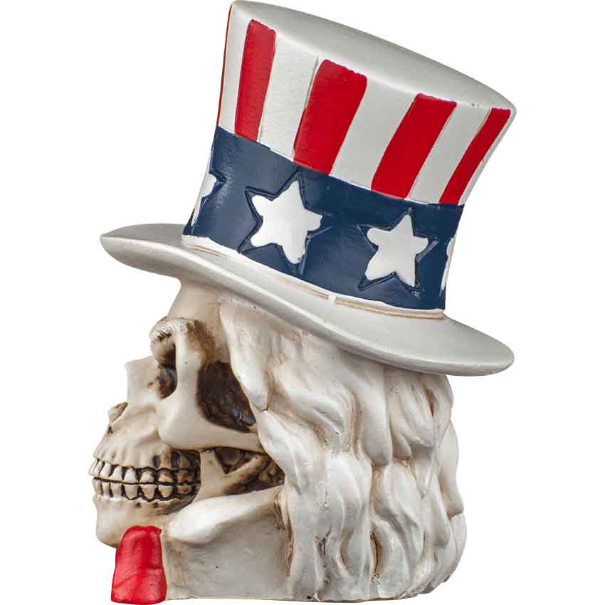 Skull Uncle Sam USA Figurine Statue Skeleton Halloween 