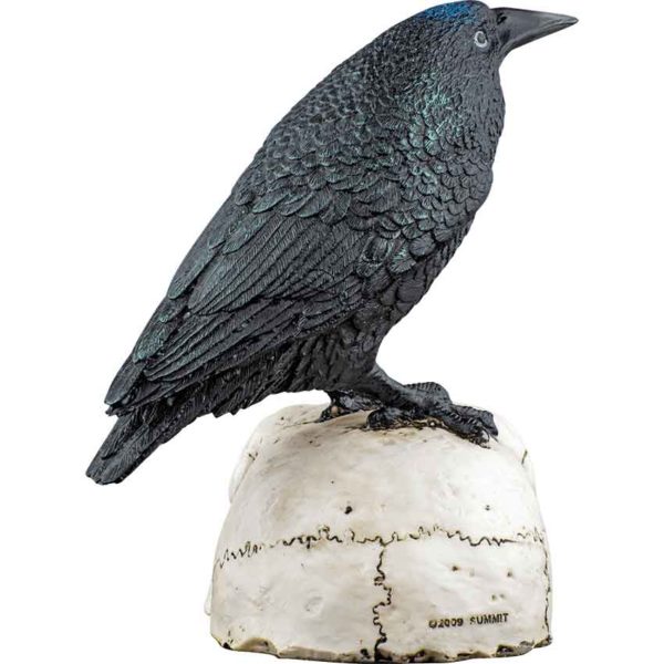 Raven on Skull Statue