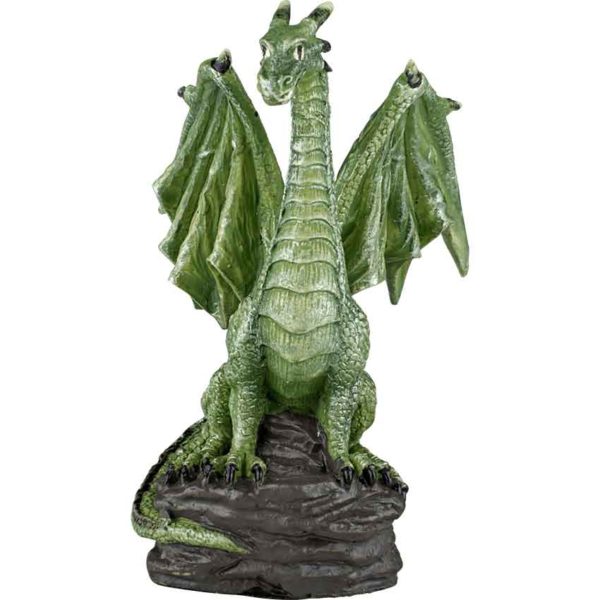 Perched Green Dragon Statue