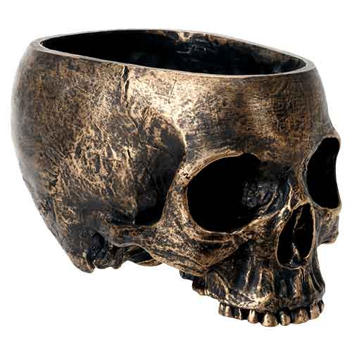 Worn Gold Skull Bowl