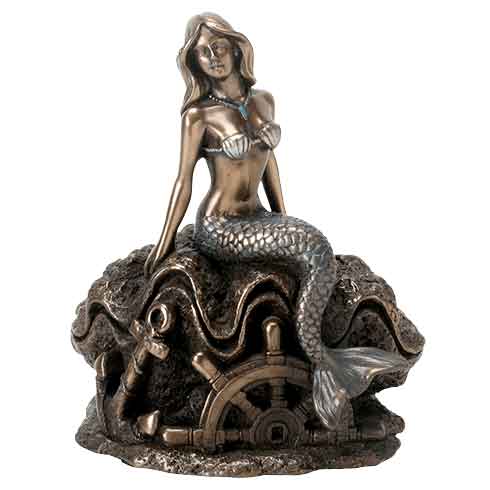 Mermaid on Shell Bronze Statue