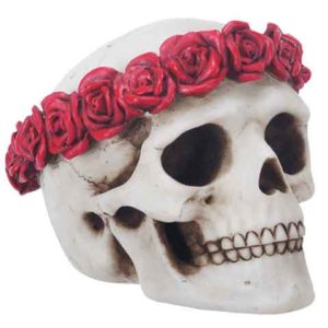 Flower Crown Skull Statue