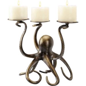 Octopus Pillar Trio Candelabra
