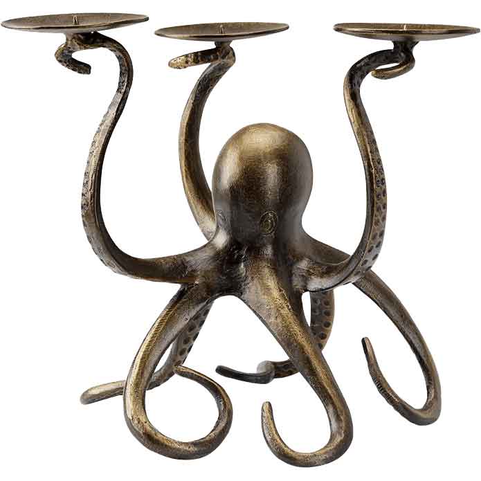 Octopus Pillar Trio Candelabra