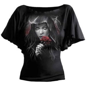 Rose Prayer Vampire Gothic Drape Womens Shirt