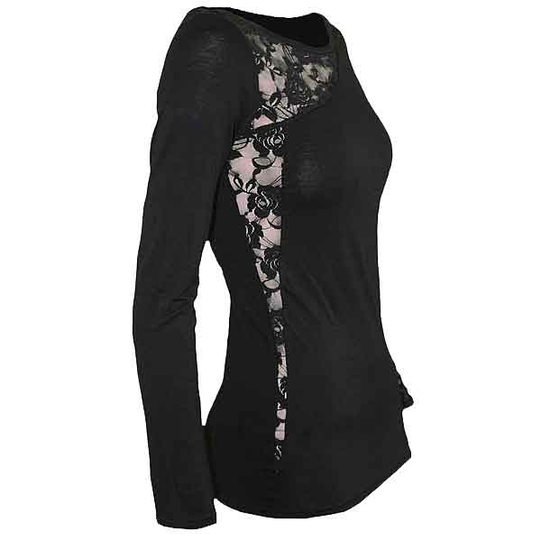 Gothic Womens Lace Shoulder Shirt