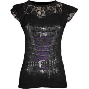 Waisted Corset Womens Lace Necked Shirt